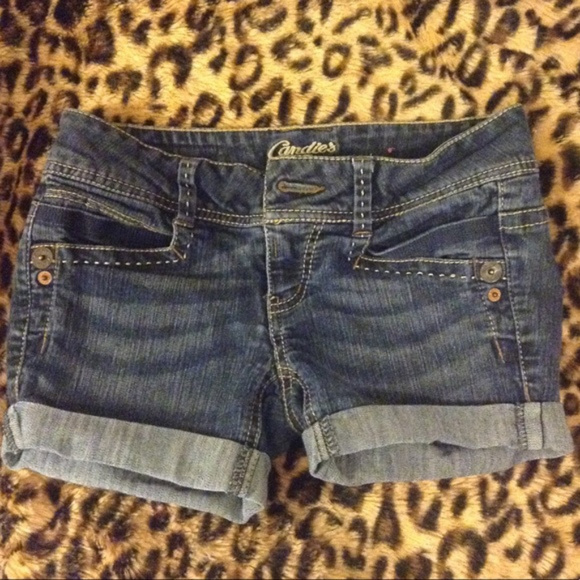 CANDIE'S Jean Shorts, Junior's Cuffed Denim Shorts - Picture 1 of 4